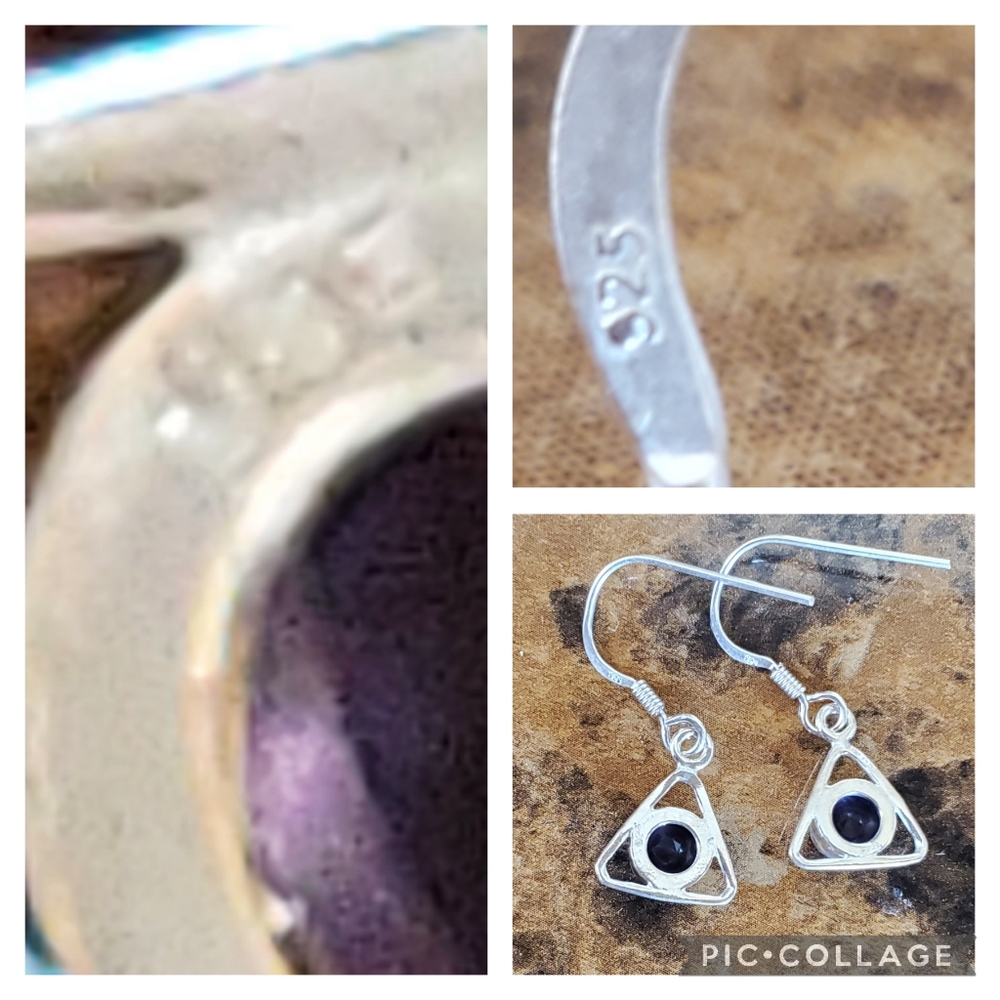 Genuine 2ct African Amethyst Earrings - Picture 4 of 5